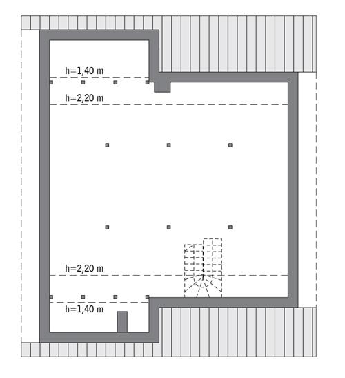 Rzut poddasza: Do indywidualnej adaptacji (83,1 m2 powierzchni użytkowej)