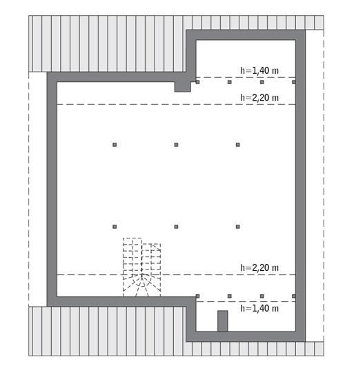 Rzut poddasza lustro: Do indywidualnej adaptacji (83,1 m2 powierzchni użytkowej)