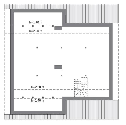 Rzut poddasza: Do indywidualnej adaptacji (97,6 m2 powierzchni użytkowej)