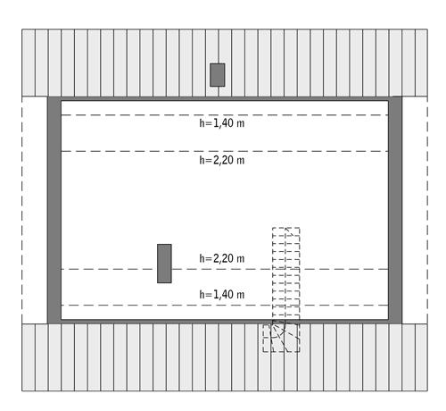 Rzut poddasza: Do indywidualnej adaptacji (48,3 m2 powierzchni użytkowej)