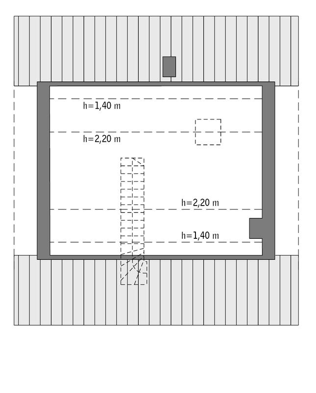 Rzut poddasza lustro: Do indywidualnej adaptacji (26,2 m2 powierzchni użytkowej)