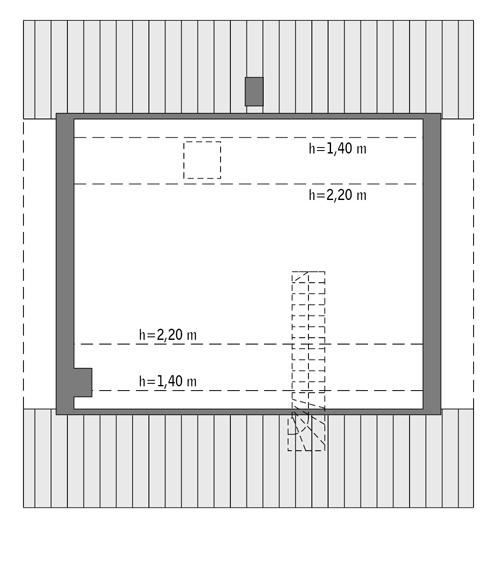 Rzut poddasza: Do indywidualnej adaptacji (41,2 m2 powierzchni użytkowej)