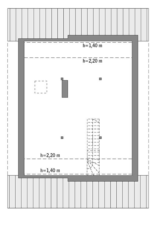 Rzut poddasza: Do indywidualnej adaptacji (66,5 m2 powierzchni użytkowej)