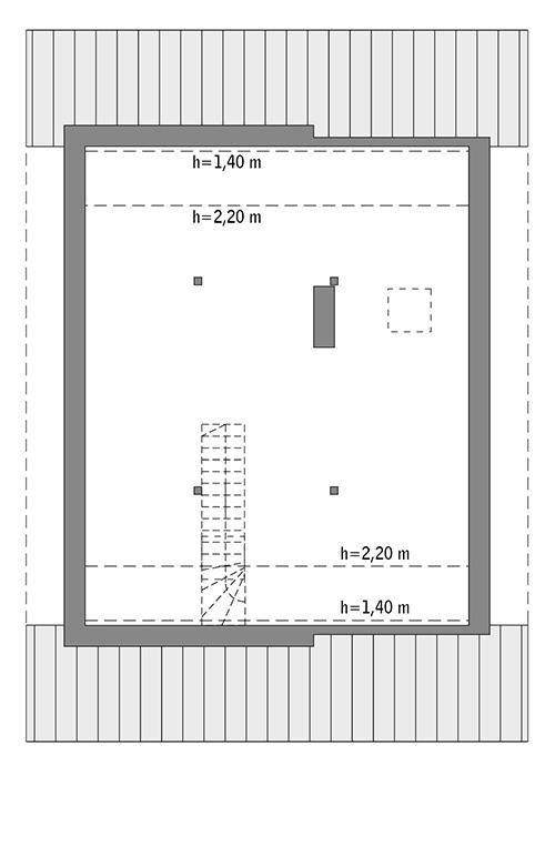 Rzut poddasza lustro: Do indywidualnej adaptacji (66,5 m2 powierzchni użytkowej)
