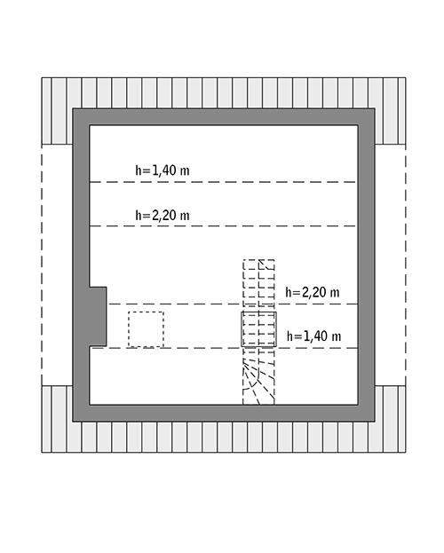Rzut poddasza: Do indywidualnej adaptacji (20,3 m2 powierzchni użytkowej)