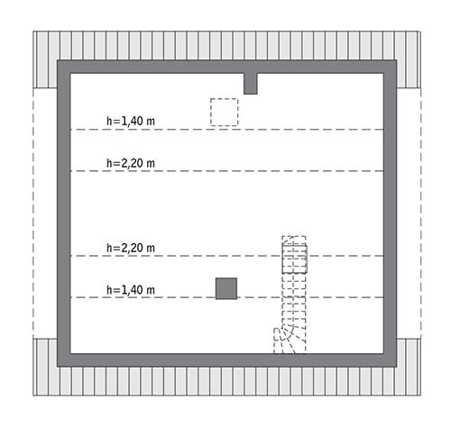 Rzut poddasza: Do indywidualnej adaptacji (43,0 m2 powierzchni użytkowej)
