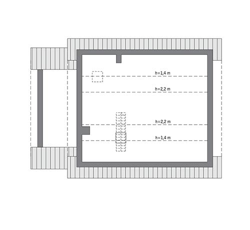 Rzut poddasza: Do indywidualnej adaptacji (44,7 m2 powierzchni użytkowej)