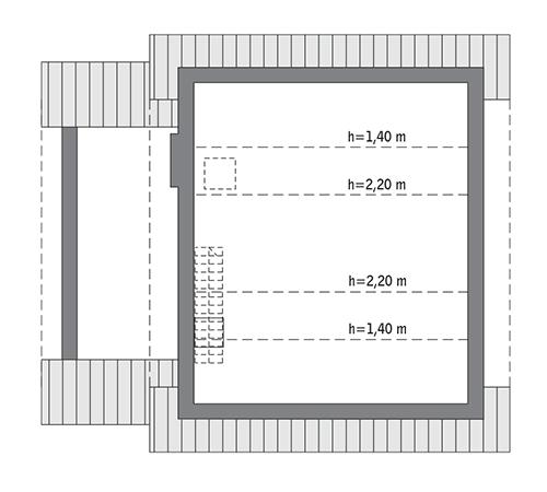 Rzut poddasza: Do indywidualnej adaptacji (32,0 m2 powierzchni użytkowej)