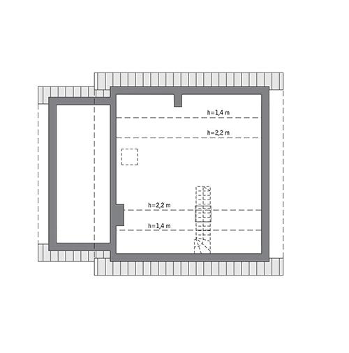 Rzut poddasza: Do indywidualnej adaptacji (41,9 m2 powierzchni użytkowej)