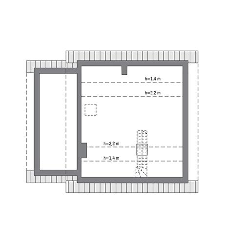 Rzut poddasza: Do indywidualnej adaptacji (41,9 m2 powierzchni użytkowej)