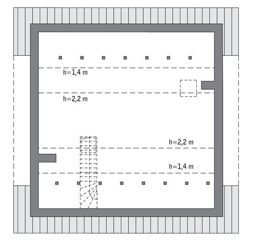 Rzut poddasza: Do indywidualnej adaptacji (41,9 m2 powierzchni użytkowej)