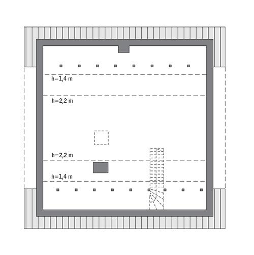 Rzut poddasza: Do indywidualnej adaptacji (58,5 m2 powierzchni użytkowej)