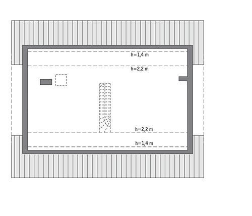 Rzut poddasza: Do indywidualnej adaptacji (83,2 m2 powierzchni użytkowej)