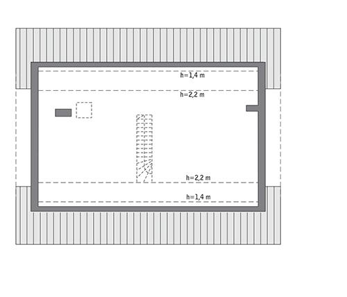Rzut poddasza: Do indywidualnej adaptacji (83,2 m2 powierzchni użytkowej)