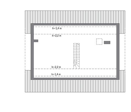 Rzut poddasza lustro: Do indywidualnej adaptacji (83,2 m2 powierzchni użytkowej)