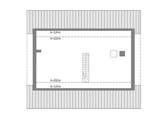 Rzut poddasza lustro: Do indywidualnej adaptacji 96,5 m2 powierzchni użytkowej)
