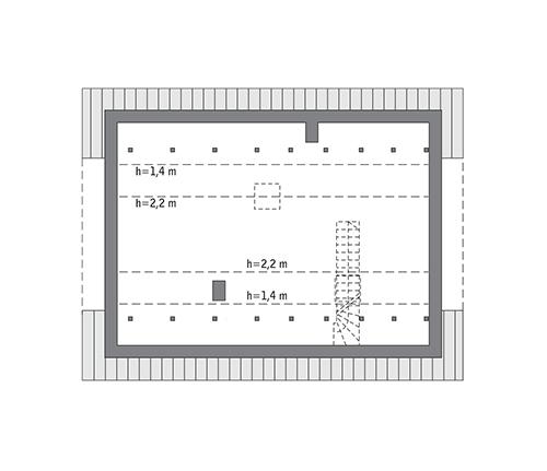 Rzut poddasza: Do indywidualnej adaptacji (40,3 m2 powierzchni użytkowej)