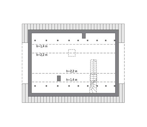 Rzut poddasza: Do indywidualnej adaptacji (40,3 m2 powierzchni użytkowej)