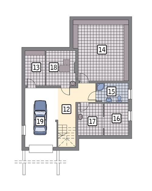 Rzut piwnicy POW. 104,3 m²