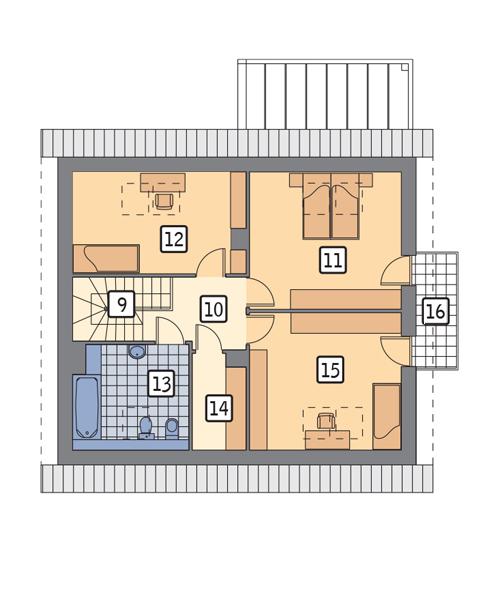 Rzut poddasza lustro POW. 79,7 m²