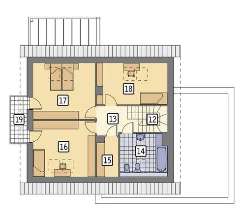 Rzut poddasza POW. 79,7 m²