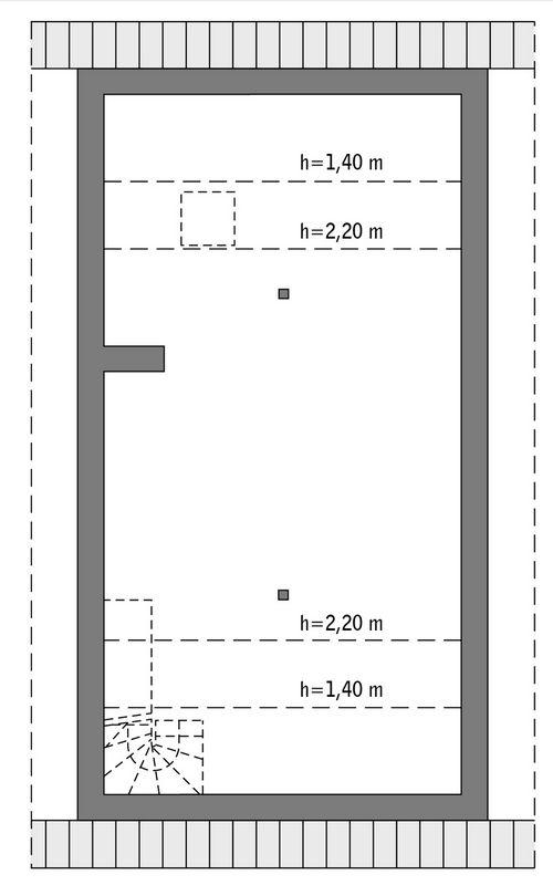 Rzut poddasza: do indywidualnej adaptacji (45,1 m2 powierzchni użytkowej)