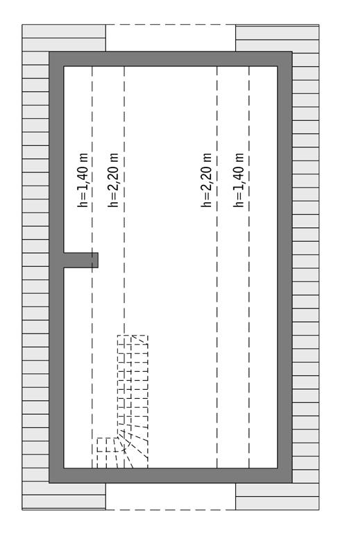 Rzut poddasza: do indywidualnej adaptacji (41,6 m2 powierzchni użytkowej)