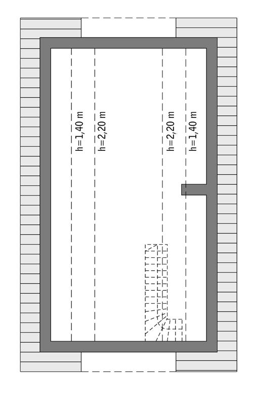 Rzut poddasza lustro: do indywidualnej adaptacji (41,6 m2 powierzchni użytkowej)
