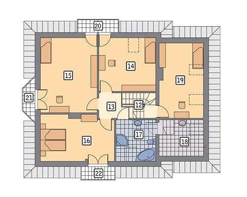 Rzut poddasza lustro POW. 112,3 m²