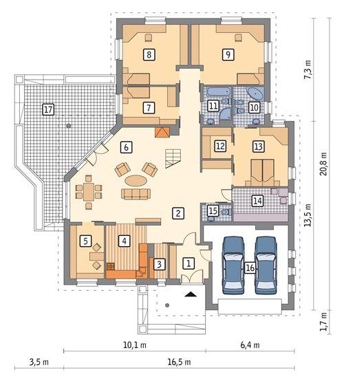 Rzut parteru POW. 217,9 m²
