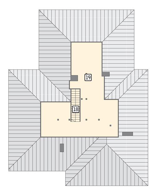 Rzut poddasza POW. 74,7 m²