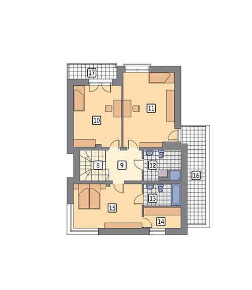 Rzut piętra POW. 96,1 m²