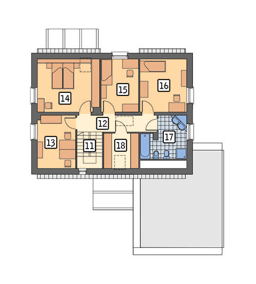 Rzut poddasza POW. 82,7 m²