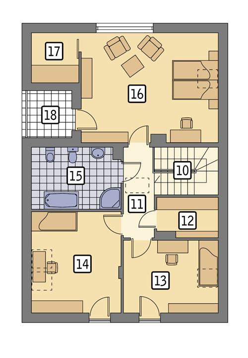 Rzut poddasza POW. 85,3 m²