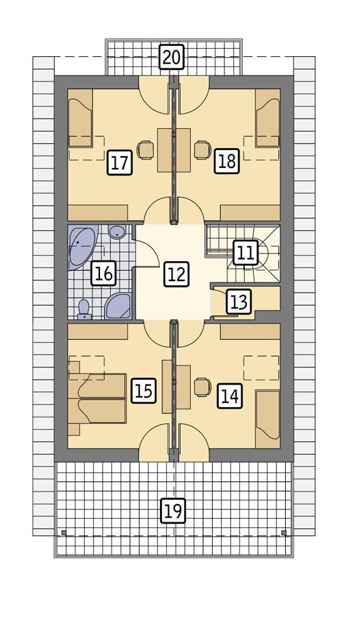 Rzut poddasza POW. 107,8 m²