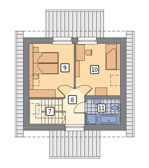 Rzut poddasza POW. 40,8 m²