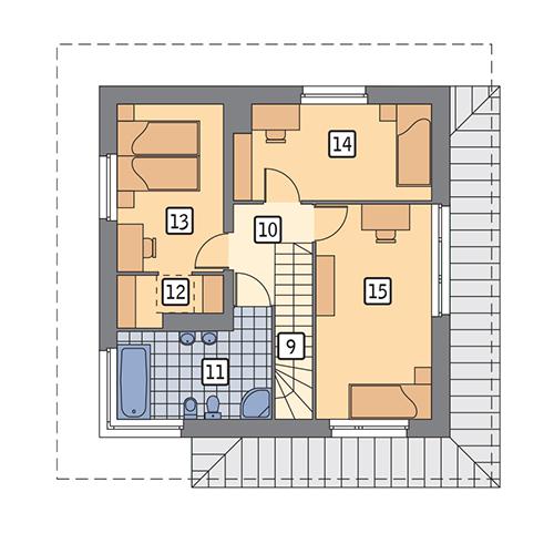 Rzut piętra POW. 52,3 m²