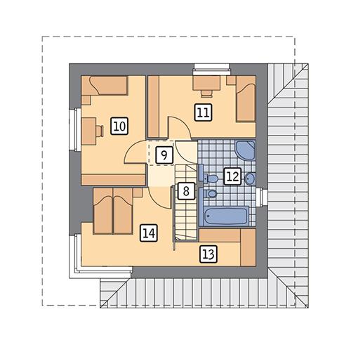 Rzut piętra POW. 43,2 m²