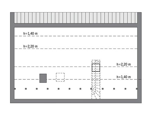 Rzut poddasza: Do indywidualnej adaptacji (44,7 m2 powierzchni użytkowej)