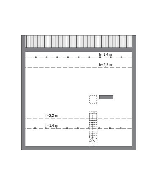 Rzut poddasza: Do indywidualnej adaptacji (80,0 m2 powierzchni użytkowej)