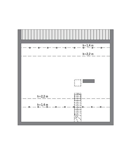 Rzut poddasza: Do indywidualnej adaptacji (80,0 m2 powierzchni użytkowej)