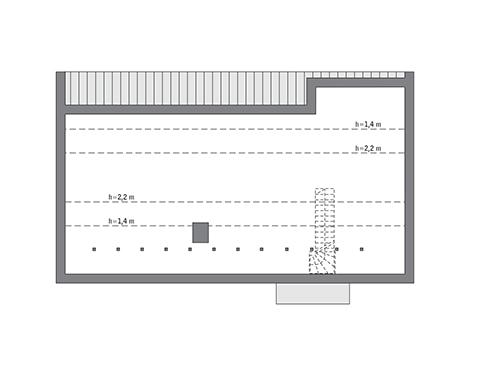 Rzut poddasza: do indywidualnej adaptacji (56,1 m2 powierzchni użytkowej)