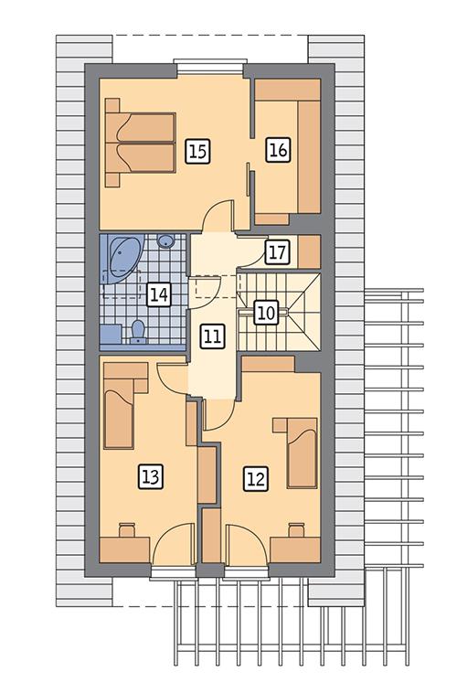 Rzut poddasza POW. 73,1 m²