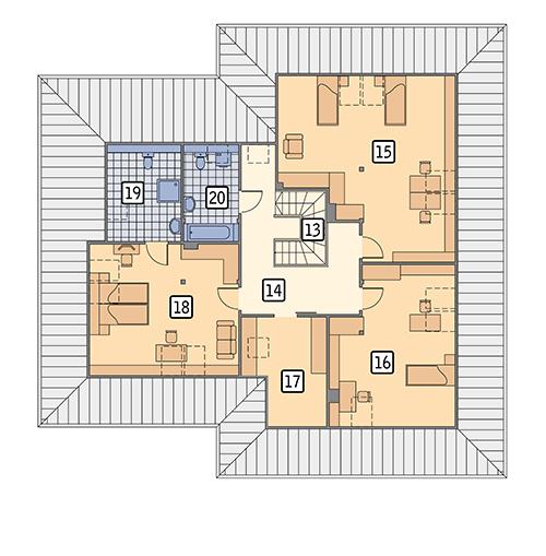 Rzut poddasza POW. 154,0 m²
