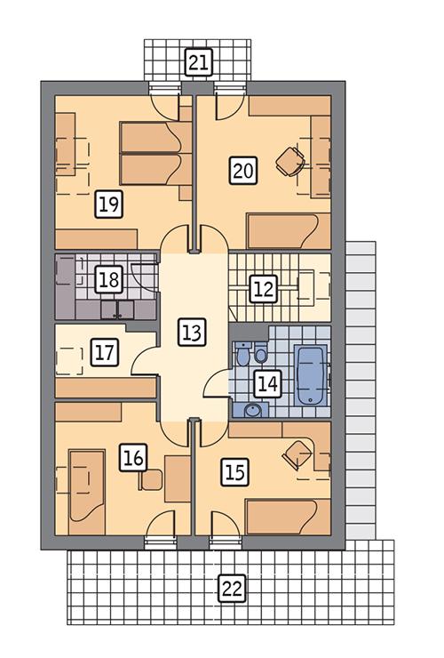 Rzut poddasza POW. 128,1 m²