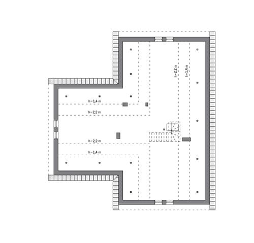 Rzut poddasza: do indywidualnej adaptacji (106,3 m2 powierzchni użytkowej)