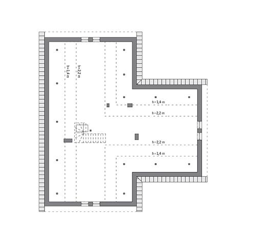 Rzut poddasza lustro: do indywidualnej adaptacji (106,3 m2 powierzchni użytkowej)