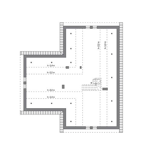 Rzut poddasza: do indywidualnej adaptacji (106,3 m2 powierzchni użytkowej)