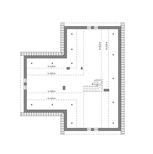 Rzut poddasza: do indywidualnej adaptacji (106,3 m2 powierzchni użytkowej)