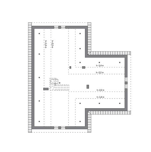Rzut poddasza lustro: do indywidualnej adaptacji (106,3 m2 powierzchni użytkowej)
